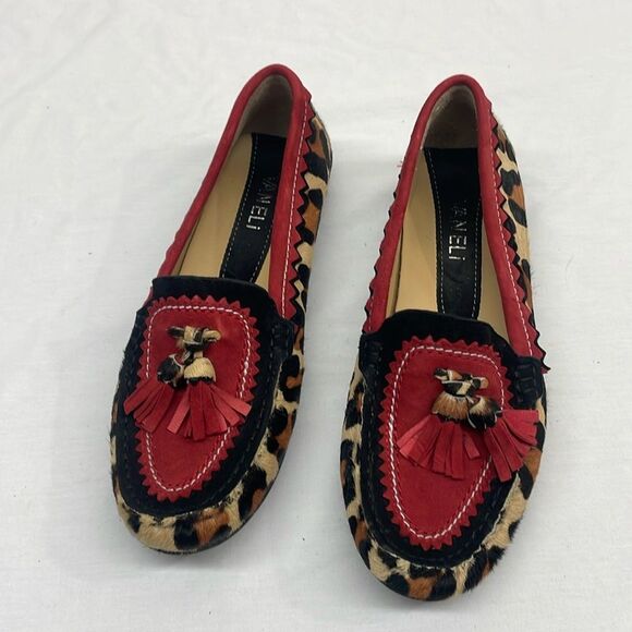 Vaneli Shoes - Vaneli Real Calf Fur Animal Print Loafers Size 6.5
